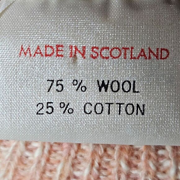 Moffat Woollens Vintage Tight Knit Pastel Checkerboard Wool Pull Over Sweater - Picture 5 of 12